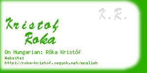 kristof roka business card